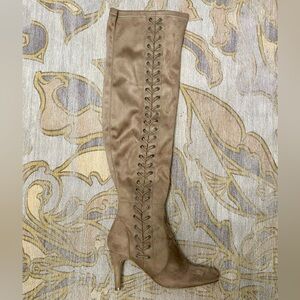 Journee Collection - Abie over the knee boots in Taupe